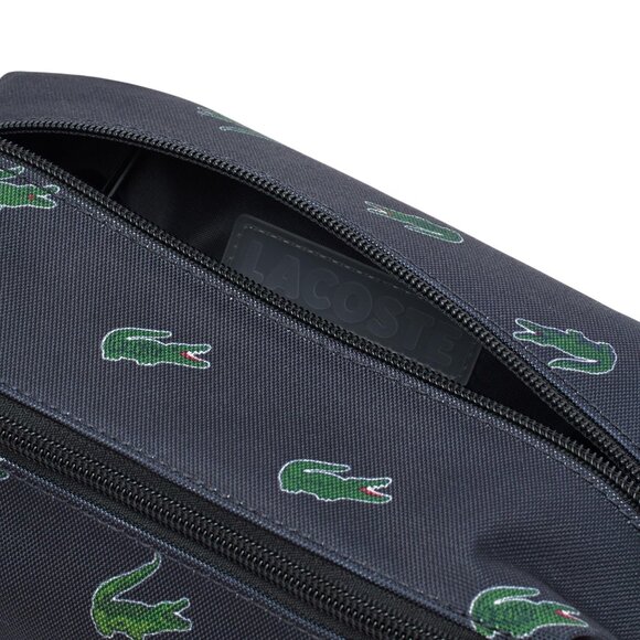 Lacoste Coated Canvas Printed Toiletry Bag, Dark Sapphires - Picture 3 of 11
